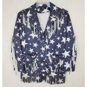 L&B Lucky and Blessed blue star fringe jacket Size small Western Taylor Swift